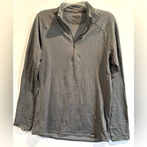 PATAGONIA Gray Capilene Baselayer Quarter Zip TOP